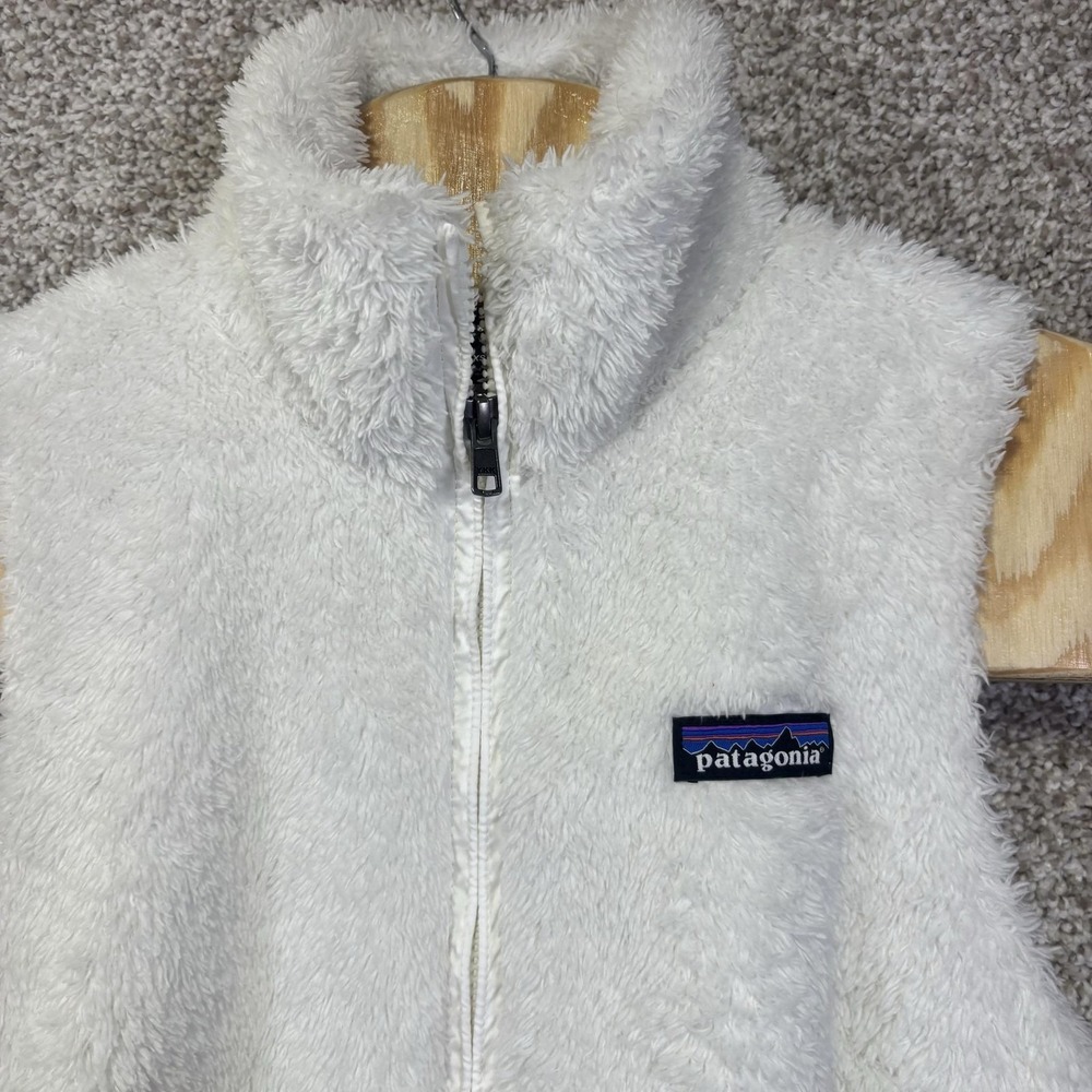 Patagonia Los Gatos Vest Womens XS White Sherpa Fleece Full Zip Lined Warm - Picture 2 of 7